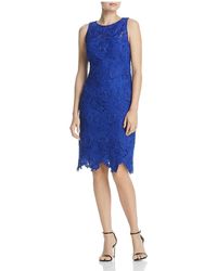 Laundry by Shelli Segal Floral Lace Cocktail Dress - Blue
