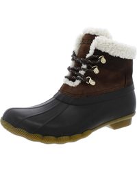 Sperry Top-Sider - Saltwater Alpine Faux Fur Lace Up Rain Boots - Lyst