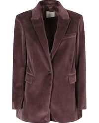Circolo 1901 - Single-Breasted Velvet Flap Pocket Jacket - Lyst