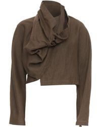 Lemaire - Wrapped Cropped Linen Wool Jacket - Lyst