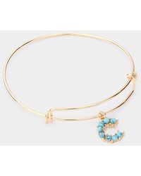 Fashnzfab - C- Embellished Initial Monogram Charm Bracelet - Lyst