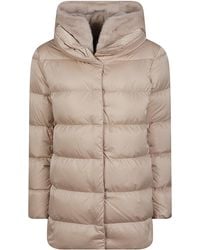 Herno - Quilted Down Jacket With Faux Fur Collar And Concealed Closure - Lyst