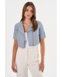 Lamarque - Kirsi Cropped Biker Jacket - Lyst