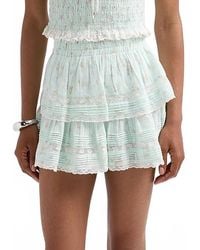 LoveShackFancy - Floral Ruffle Mini Skirt - Lyst