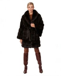 Gorski - Horizontal Russian Sable Jacket With Shawl Collar And Belt - Lyst