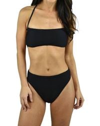 MILLY - Solid High Waist Bikini Bottom - Lyst