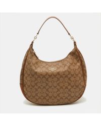 COACH - Signature Coated Canvas And Leather Harley Hobo - Lyst