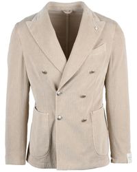 L.B.M. 1911 - Double-Breasted Velvet Jacket With-Tone Buttons And Patch Pockets - Lyst