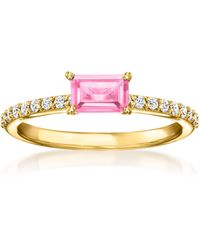 RS Pure - By Ross-Simons Lab-Grown Sapphire Ring With Lab-Grown Diamonds - Lyst