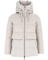 DUNO - Padded Quilted Jacket With High Collar And Hood - Lyst
