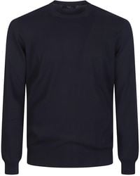 Fay - Round Neck Cotton Sweater - Lyst