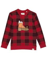L.L. Bean - L. L.Bean X Peanuts Sweatshirt Kids Deep Buffalo Plaid Long Sleeve Red608 - Lyst
