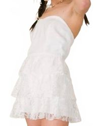Idem Ditto - Strapless Bustier Tier Lace Romper - Lyst