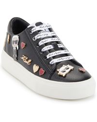 Karl Lagerfeld - Cate Pins Leather Embellished Casual And Fashion Sneakers - Lyst