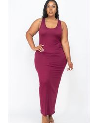 TRUEDAMES - Plus Size Solid Basic Maxi Dress - Lyst