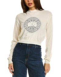 Canada Goose - Logo Wool Cropped Sweater - Lyst
