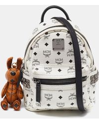 MCM - Visetos Coated Canvas And Leather Mini Studded Stark-bebe Boo Backpack - Lyst
