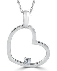 Pompeii3 - Solitaire Diamond Heart Shape Pendant Necklace - Lyst