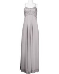 Sue Wong - Spaghetti Strap Beaded Long Evening Dress - Lyst
