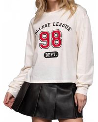 Active Basic - Long Sleeve Printed Detail Top - Lyst