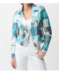 Joseph Ribkoff - Geometric Faux Suede Moto Jacket - Lyst