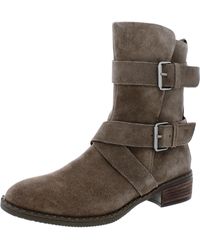 Gentle Souls - Best Double Buckle Suede Zipper Mid-calf Boots - Lyst