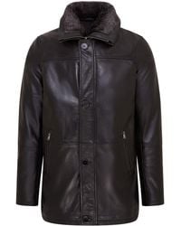 Infinity Leather - Mid-Length Warm Leather Trench Coat - Lyst