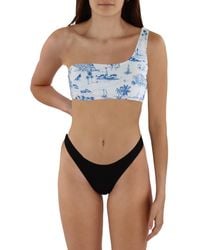 C&C California - Toile Days Printed One Shoulder Bikini Swim Top - Lyst