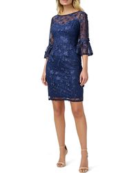 Adrianna Papell - Sequined Embroidered Sheath Dress - Lyst