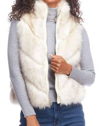 Fabulous Furs - Chevron Reversible Faux Fur Shortie Vest - Lyst