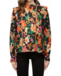 Fate - Marigold Tucked Lace Insert Blouse - Lyst