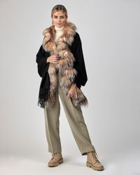 Gorski - Cashmere Stole With Silver Fox And Cashmere Fringes - Lyst