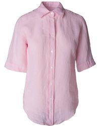 Hartford - Premium Linen Button-Down Short Sleeve Shirt - Lyst