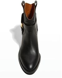 See By Chloé - See By Chloe Leather Cowboy Western Bootie Boots - Lyst
