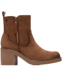 Xti - Side Zipper Suede Booties Refresh Collection By - Lyst