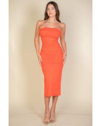 TRUEDAMES - Solid Bodycon Split Hem Tube Dress - Lyst