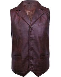 Infinity Leather - Smart Classic Leather Waistcoat-Bristol - Lyst