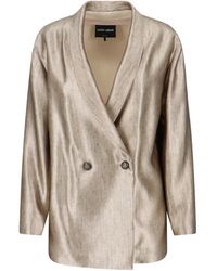 Giorgio Armani - Double-Breasted Silk Blazer - Lyst