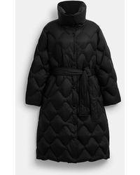 COACH - Quilted Long Puffer - Lyst