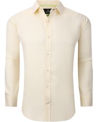 Tom Baine - Solid Linen Feel Long Sleeve Button Down - Lyst