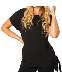 French Kyss - Short Sleeve Side Tie Detail Top - Lyst