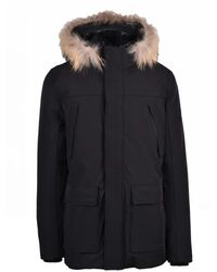 Yes-Zee - Fur-Trimmed Hood Stretch Nylon Down Jacket - Lyst