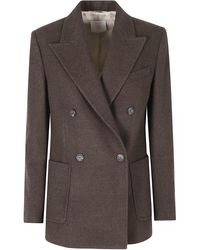 Eleventy - Moro Double-Breasted Peak Lapel Patch Pockets Wool Blazer - Lyst