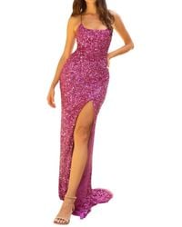 Primavera - Strap Back Sequin Fitted Gown - Lyst