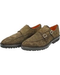 Andrea Ventura Firenze - Norvegese Parigino Adler Monk Strap Suede Shoes - Lyst