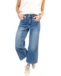 Judy Blue - Utility Pocket Crop Wide Leg Jeans - Lyst
