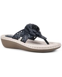 White Mountain - Cynthia Dressy Floral Design Thong Sandals - Lyst