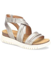Comfortiva - Calvina Leather Slip On Strappy Sandals - Lyst