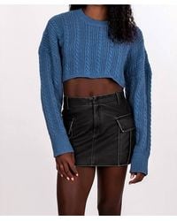 Bailey Rose - Cable Knit Crop Sweater - Lyst