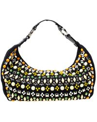 Chloé - Canvas And Leather Beads Embellished Hobo - Lyst